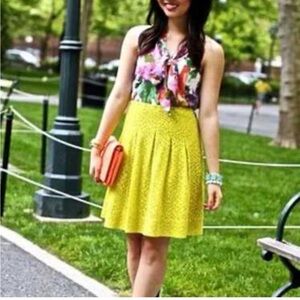 Anthropologie Maeve Bright Yellow Lawn Party Skirt Size 8